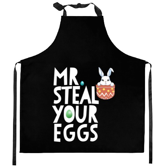 Mr Steal Your Eggs Easter Sunday Easter Kitchen Aprons