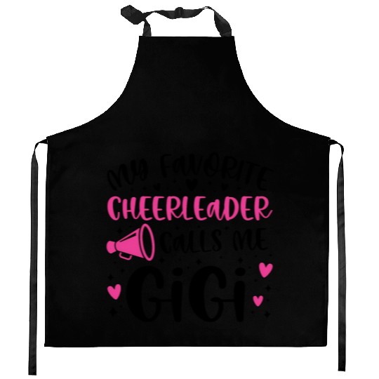 Proud Cheer Gigi Grandma Of A Cheerleader Gigi Kitchen Aprons