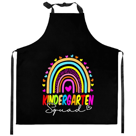 Back To School Kindergarten Squad Rainbow Teacher Kitchen Aprons