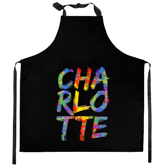 Charlotte Artwork Colorful Rainbow Carolina Kitchen Aprons