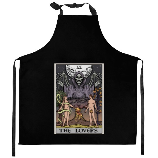 The Tarot Card Halloween Grim Reaper Gothic Horror Kitchen Aprons