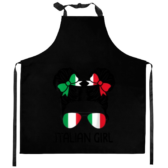 Italian Messy Hair Italy Pride Kitchen Aprons