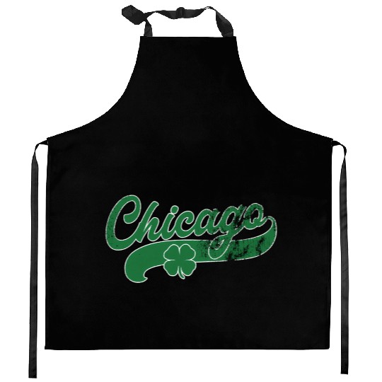 Chicago Shamrock St Patrick'S Day Saint Paddy'S Ir Kitchen Aprons