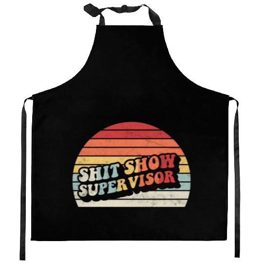 Retro Shit Show Supervisor Hilarious Vintage Kitchen Aprons