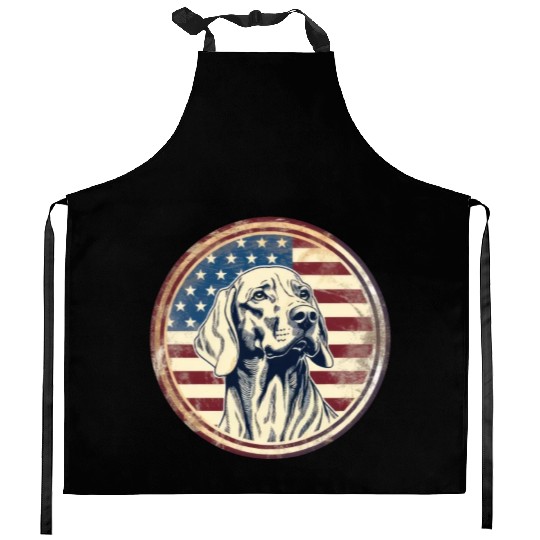American Flag Dog Design Kitchen Aprons