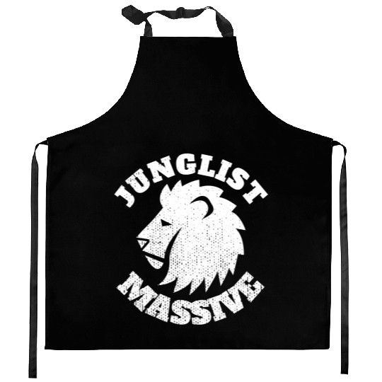 Junglist Music DnB EDM Drum N Bass Lion Kitchen Aprons