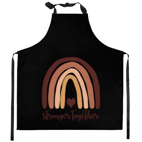Stronger Together in Tone Rainbow Heart Kitchen Aprons