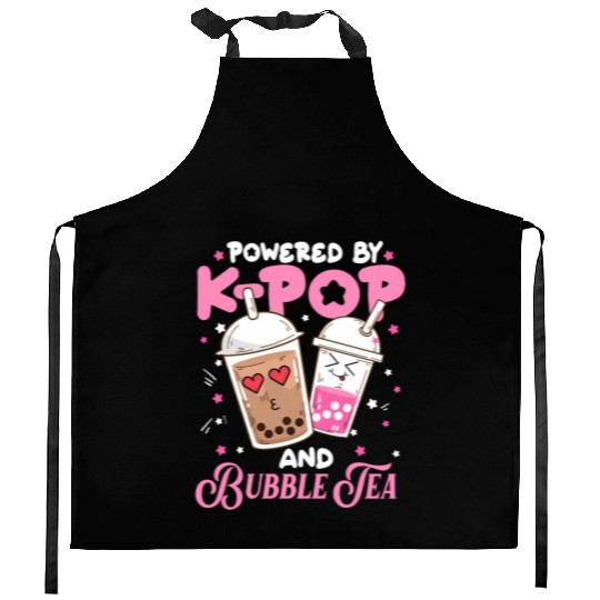 Boba Tea aii Anime Powered By Kpop And Bubble Kitchen Aprons