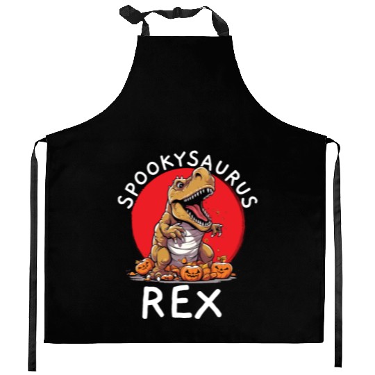 Dinosaur Halloween Trick Or Treat Dino Lover Kitchen Aprons
