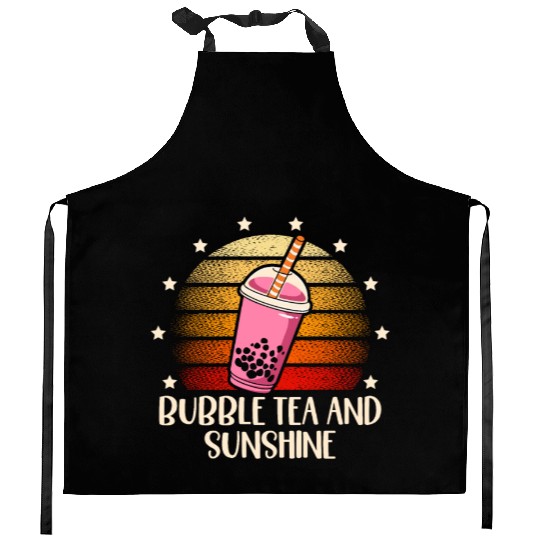 Bubble Tea And Sunshine Boba Tea Drinker Kitchen Aprons