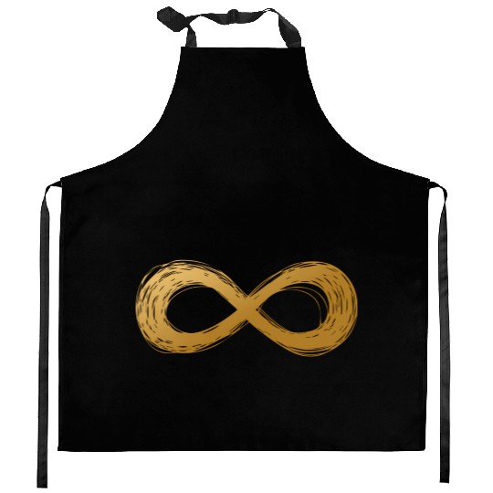 Golden Infinity Neurodiversity Symbol Autism Aware Kitchen Aprons