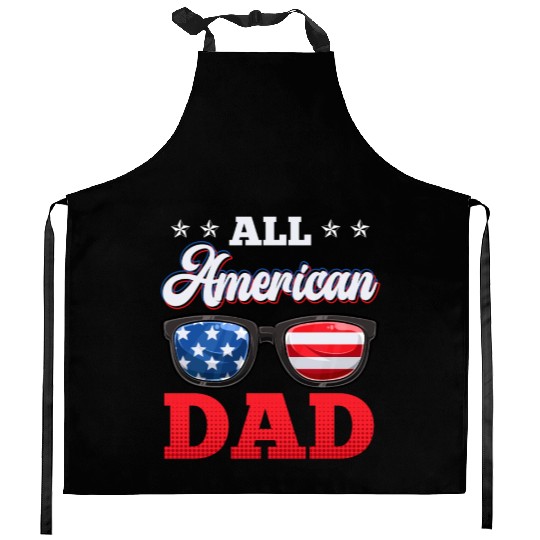 All American Dad Independence Day Party USA Father Kitchen Aprons