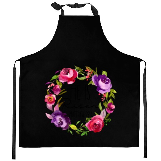 He Is Risen Floral Easter For Christiann Mom Kitchen Aprons