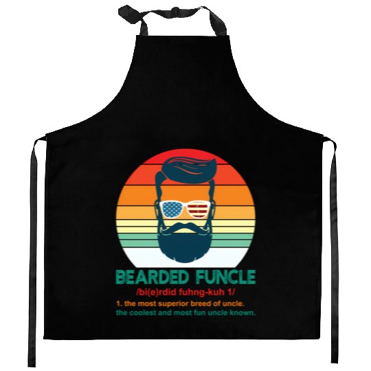 Bearded Funcle Definition Uncle Kitchen Aprons