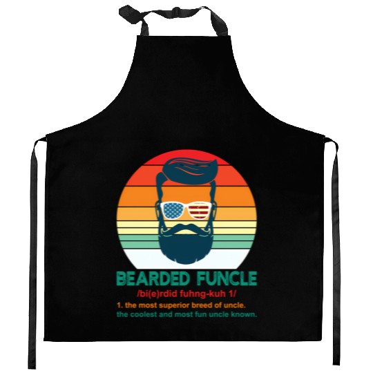 Bearded Funcle Definition Uncle Kitchen Aprons