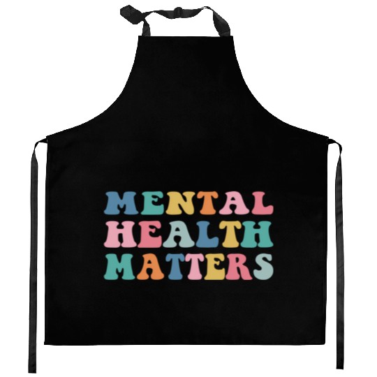 Mental Health Matters Colorful Aesthetic Preppy Kitchen Aprons
