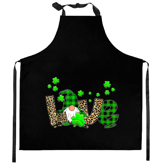 Bleached Love St Patric Day Gnomes Shamrock For Kitchen Aprons