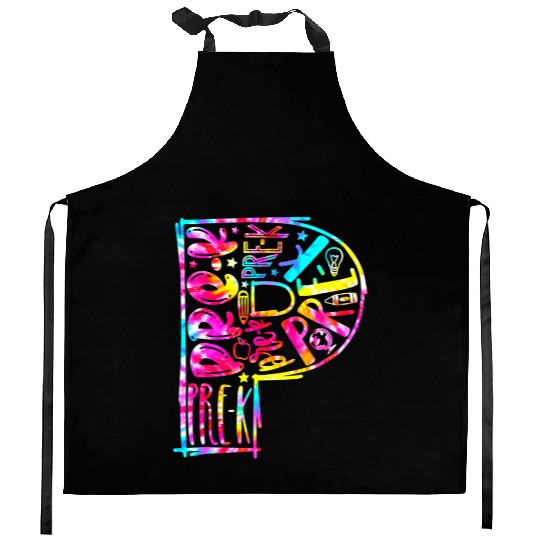 Tie Dye Typography Pre K Student Teacher Back To Kitchen Aprons