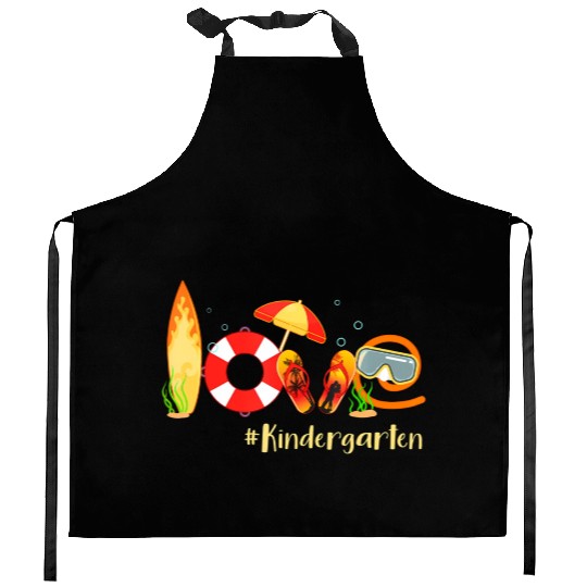 Love Kindergarten Summer Christmas In July Flip Kitchen Aprons
