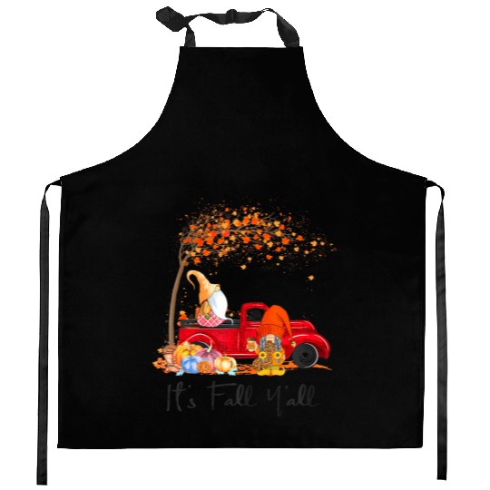 It's Fall Y'all Girls Fall Vibes Autumn Leaves Kitchen Aprons