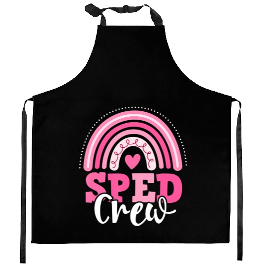 SPED Crew Pink Rainbow Special Education Back to Kitchen Aprons