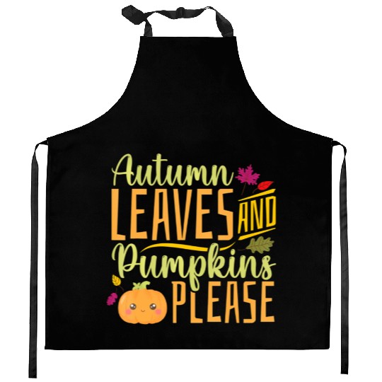 Autumn Leaves and Pumpkins Please - Fall Leaves Kitchen Aprons