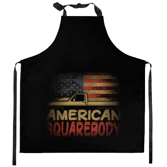 American Flag Square Body American Squarebody Truc Kitchen Aprons