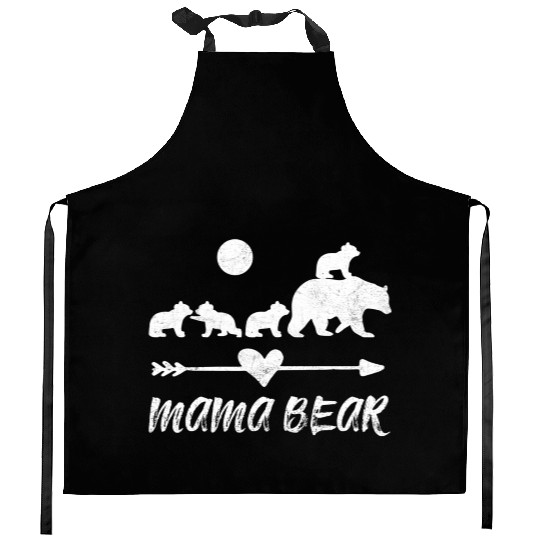 Mama Bear Kitchen Aprons With Four Bear Cubs