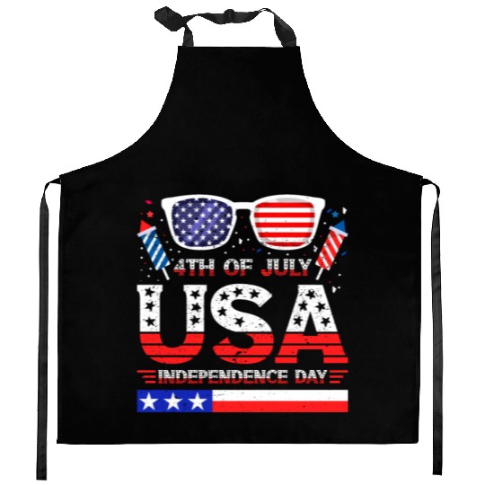 4th July USA Independence Day All American Pride Kitchen Aprons