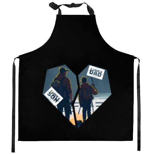 Connected Hearts: A Father Son Design of Love Kitchen Aprons