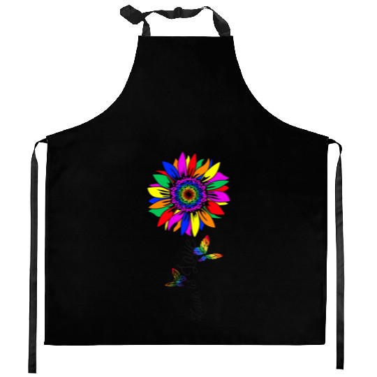 Rainbow Sunflower Love Is Love LGBT Pride Month Kitchen Aprons