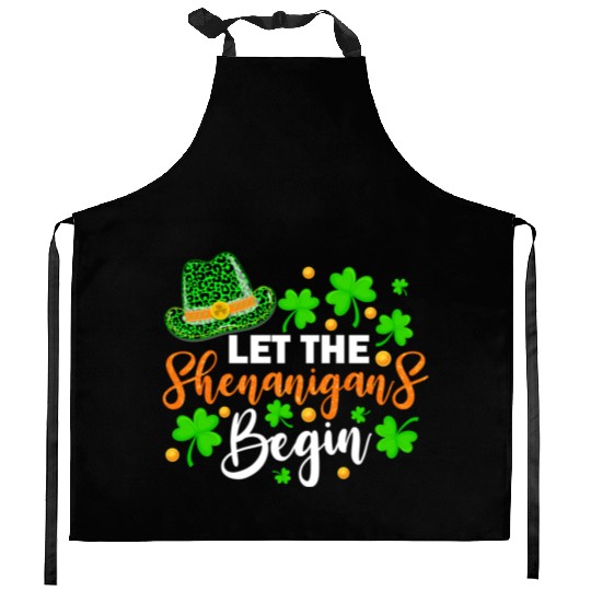 Shamrock Let The Shenanigans Begin Irish St Kitchen Aprons