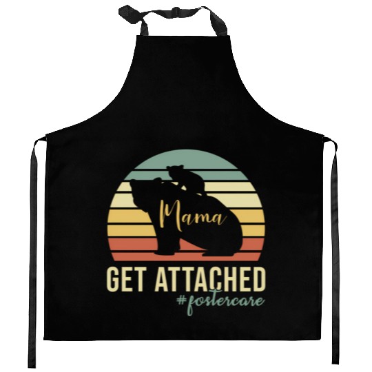 Get Attached Foster Care Mom Mama Bear Cub Kitchen Aprons
