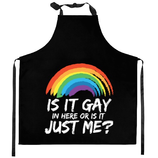 Proud LGBTQ Ally Is It Gay Here Gay Pride Parade Kitchen Aprons