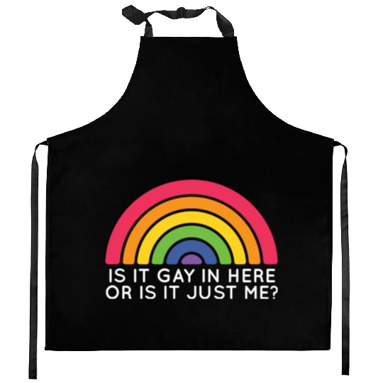 Is It Gay Here LGBTQ Trans Gay Pride Proud Ally Kitchen Aprons