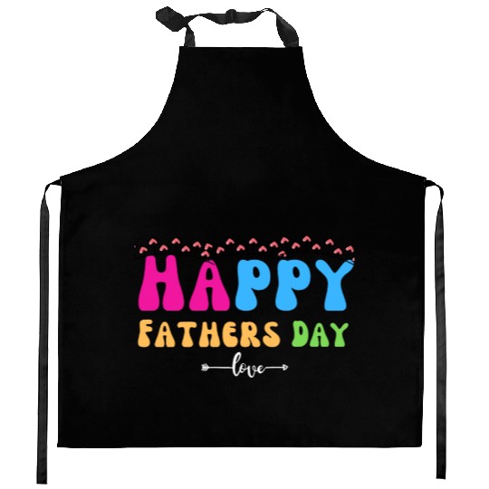 Happy Fathers Day i love you dad Heart Daddy funny Kitchen Aprons