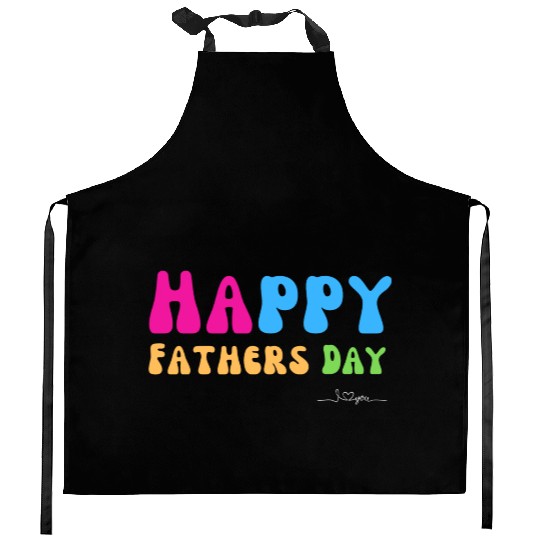 Happy Fathers Day i love you dad Heart Daddy funny Kitchen Aprons