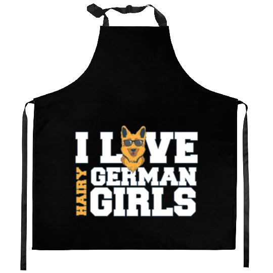 Funny German Shepherd Owner Quote I Love Hairy Kitchen Aprons