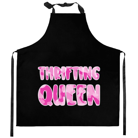 Thrifting Queen pink camo Kitchen Aprons