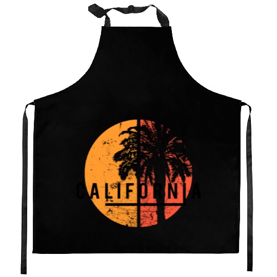 Hollywood California Cool Native Palm Tree Kitchen Aprons