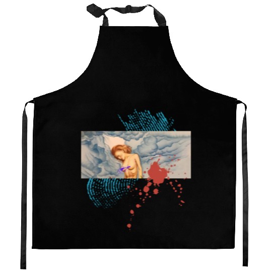 storm clouds girl Kitchen Aprons