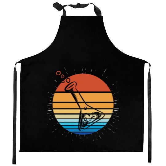Science Chemist Chemistry Sunset Laboratory Flask Kitchen Aprons