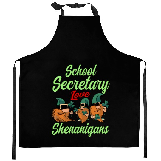 School Secretary St. Patrick's Day Kitchen Aprons