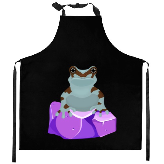 Frog Crystal Amethyst Gemstone For Toad Owners Kitchen Aprons