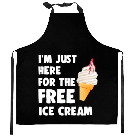 I'M Just Here For The Free Ice Cream Cruise 2023 Kitchen Aprons