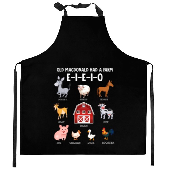 Toddler Farm Animals Old Macdonald Had A Farm Kitchen Aprons