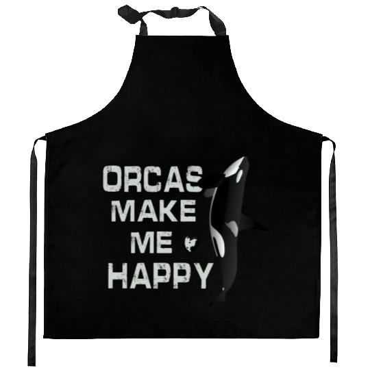 Orcas Make Me Happy Killer Whale Kitchen Aprons