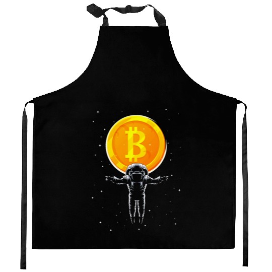 Bitcoin Coin-Crypto Astronaut Kitchen Aprons