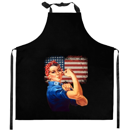 Rosie The Riveter American Flag Usa Rosie The Kitchen Aprons