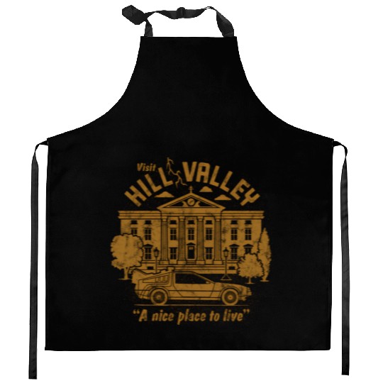 Back To The Future Visit Hill Valley A e Place To Kitchen Aprons